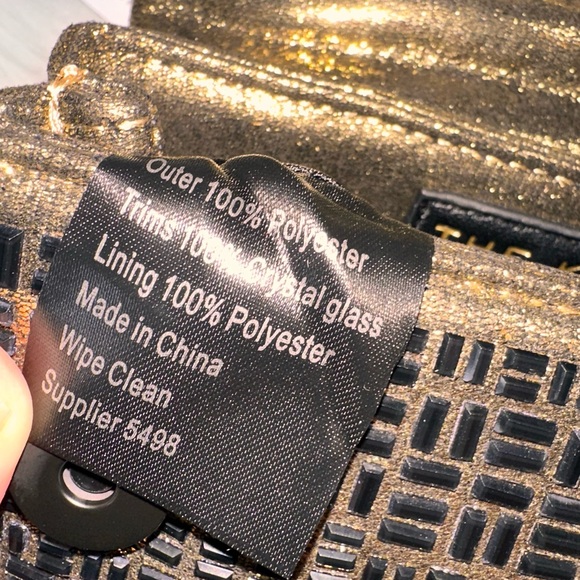 Kurt Geiger • Kensington Gold and Black Rhinestone Cuban Link Purse - Picture 12 of 16